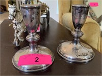 2PC STERLING SILVER CANDLESTICKS