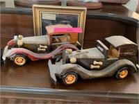 2PC WOOD CARS AND STEAMPUNK CAR