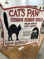 CAT'S PAW TIN SIGN-APPROX 17.5"TX17.5"W