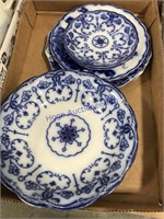BLUE AND WHITE ASST PLATES, BOWL,