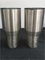 (2) 10 in stainless steel mugs