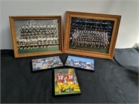5 Green Bay packer framed pictures