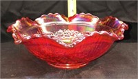 Smith glass red carnival glass bowl