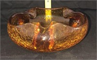 amber crackle glass bowl