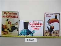3 Metal Signs - Guinness