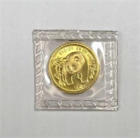 1986 Gold Panda, 1/20th Oz .999 Au