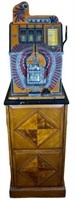 5 Cent Mills War Eagle Slot Machine and Pedastal