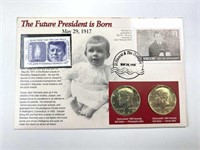 (2) 1964 JFK Silver Half $ w/ Stamp, UNC