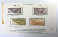 1930-1934 U.S. Winged Globe Stamps, 5c, 6c, 8c