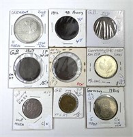 (9) World Coins w/ Germany Silver 5 Mark