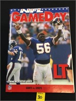 NFL Gameday Program Giants vs Chiefs 12-19-92