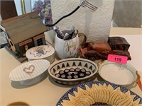 LOT OF MISC DECOR / DISHES ETC