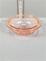 Pink glass bowl
