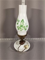 Green Floral Print Oil Style Lamp
