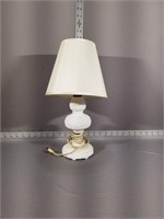 White Milk Glass Table Lamp