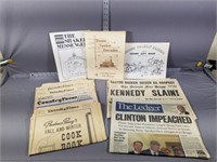 Vintage newspapers and magazines