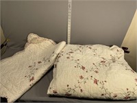 Cream in floral comforter and pillow shams
