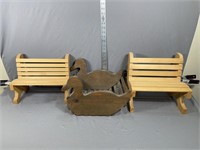 Wooden Benches and Duck Crate