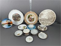 Decorative plates with cups and saucers