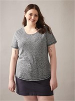 ADDITION ELLE Essential Rounded Neck Curvy Tee- 3X