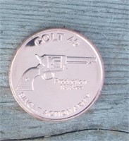 1oz Copper Bullion Coin Colt 45 Pistol