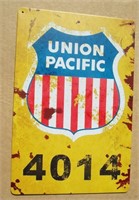 UP Railroad Union Pacific Tin Sign 8" X 12"