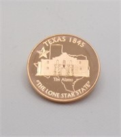 1oz Copper Bullion Coin Texas Alamo