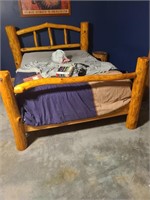Beautiful Wooden Log Bed 92" x 68" x 52"