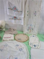 Vintage Doilies & Embroidered Pillow Cases
