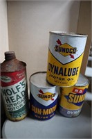Sunoco & Wolfs Head Oil Cans