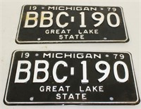 1979 Set Michigan License Plates