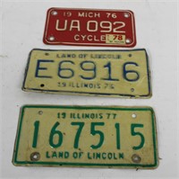 1976-77 Asstd Motorcycle License Plates