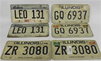 1979-86 3 Set of Illinois License Plates