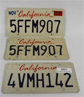 1 Set + 1 California License Plates