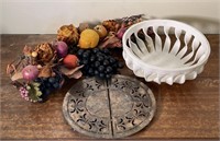 Fall centerpiece/large bowl/table trivet