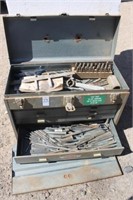 TOOL BOX AND CONTENTS OF PUNCHES AND LETTER STAMPS