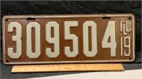 19 Illinois License Plate