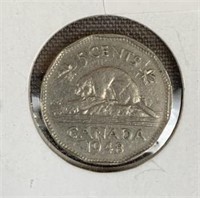 1948 Canada 5 cent Coin