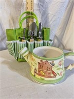 GARDENING TOOL BAG AND WATERING CAN PLANTER