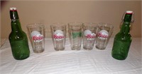 Coors Light glasses(4) Grolsch Bottles(2) +