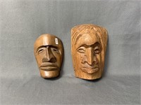 Pair british Columbia Carved Faces