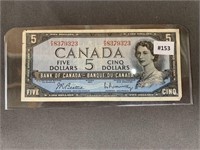 1954 Canada Modified $5 Bill