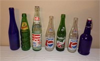 Old Pop Btls, Mt. Dew, Pepsi, Squirt, Dr. Pepper