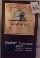 Go Mavericks Clock Sponsored by Sherburn Ins.