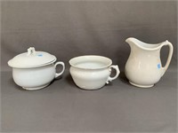 Lot - 2 Chamber Pots and Pitcher