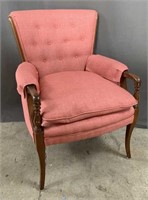 Pink Upholstered Arm Chair