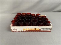 Lot - 24 Red Glasses