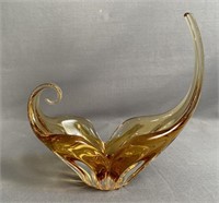 Amber Art Glass Bowl