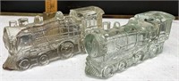 Glass train candy containers
