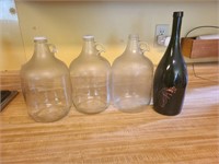 Lot 4 Vintage Glass Bottles